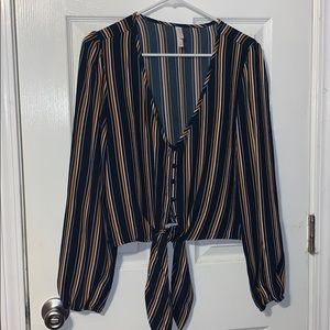 button-up v-neck blouse